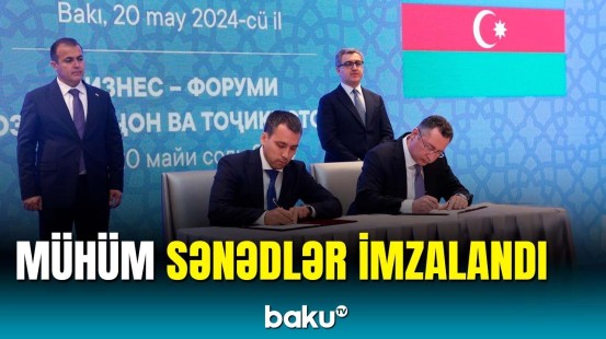 Azərbaycan və Tacikistan arasında sənədlərin imzalanma mərasimi