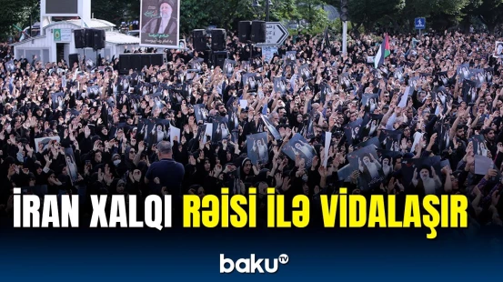 Təbriz məscidində izdiham | Rəisi və Abdullahianla vida mərasimindən görüntülər