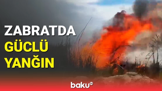 Zabratda açıq ərazidə yanğın | FHN hadisə yerində