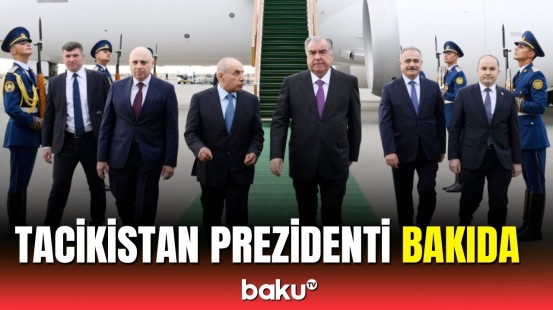 Azərbaycanda səfərdə olan Tacikistan Prezidenti Şəhidlər xiyabanını ziyarət edib