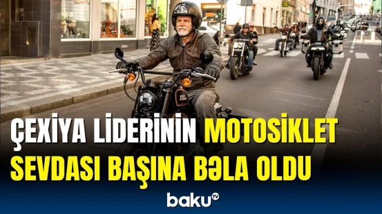 Motosiklet sürərkən qəzaya düşən Çexiya Prezidentinin son durumu
