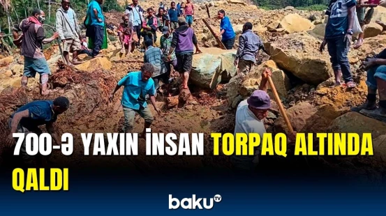 Papua-Yeni Qvineyada torpaq sürüşməsi | Ölənlər var