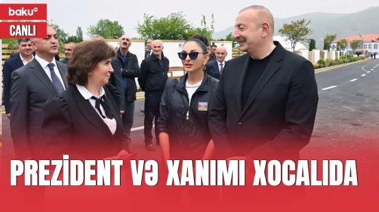 İlham Əliyev və Mehriban Əliyevanın Xocalı şəhərinə köçən sakinlərlə görüşü