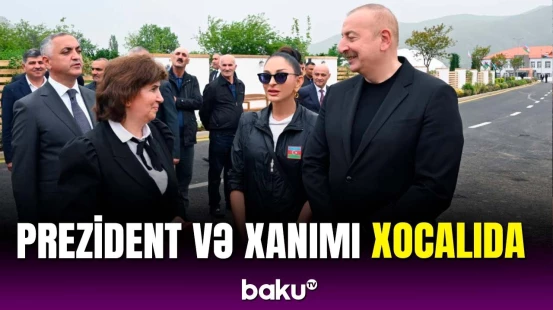 İlham Əliyev və Mehriban Əliyevanın Xocalı şəhərinə köçən sakinlərlə görüşü