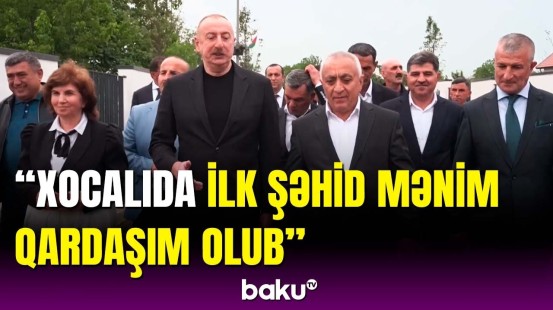 İlham Əliyevlə qardaşı şəhid olan Xocalı sakininin səmimi söhbəti