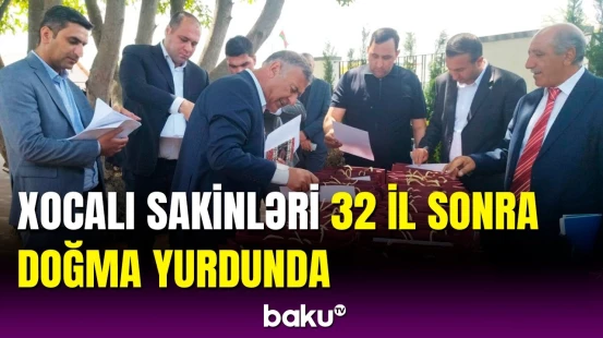 Xocalı sakinlərinə evlərinin açarları təqdim edildi | Mərasimdən görüntülər