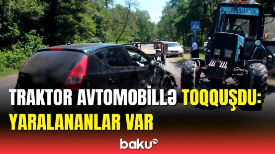 Qaxda qorxulu anlar | Toqquşan maşınlar əzik-əzik oldu