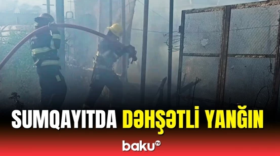 Yaşıldərə yaşayış massivində yanğın | FHN hadisə yerində