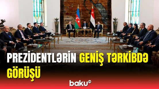 Azərbaycan və Misir prezidentlərinin geniş tərkibdə görüşü keçirilib