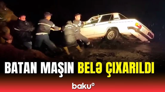 Qəbələdə içində 2 nəfər olan maşın çayda batdı | FHN-dən görüntülər