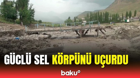 Qubada yağan güclü yağış selə səbəb oldu