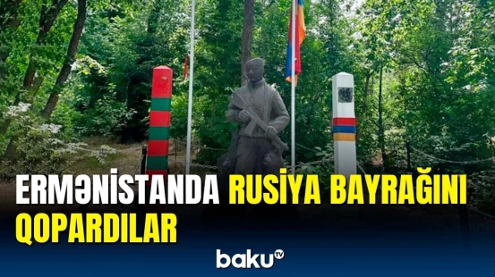 İrəvanda Rusiya bayrağına qarşı təhqiramiz hərəkət