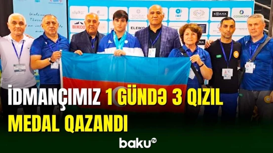 İdmançımız Aslan Əmiraslanov 1 gündə 3 qızıl medal qazanıb