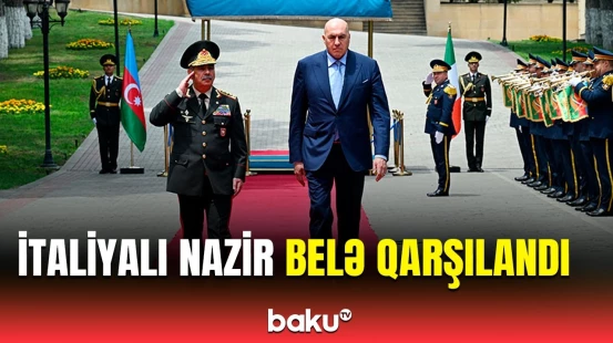 İtaliyalı nümayəndə heyətinin Bakıda rəsmi qarşılanma mərasimi