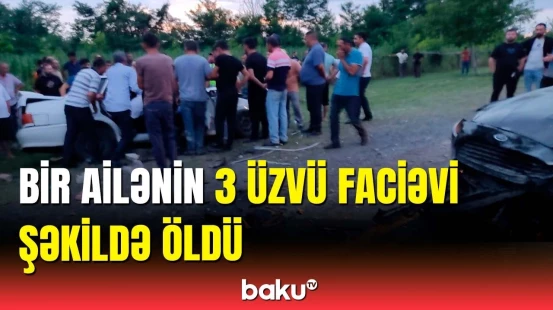 Qaxda ağır yol qəzası | Hadisə yerindən dəhşətli görüntülər