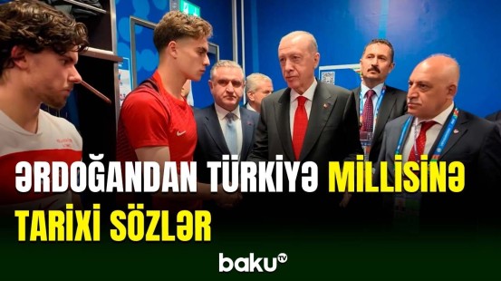 Ərdoğan Türkiyə millisinin futbolçuları ilə görüşdü