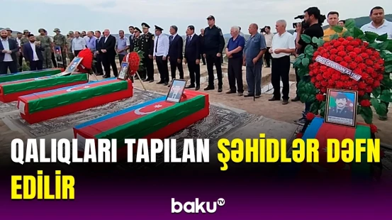 32 ildən sonra qalıqları tapılan şəhidlər son mənzilə yola salınır | Xocavənd