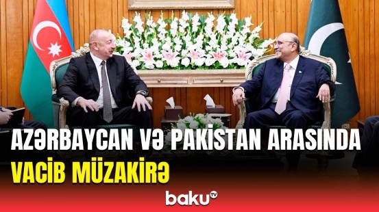 İlham Əliyevin Pakistan Prezidenti Asif Əli Zərdari ilə geniş tərkibdə görüşü