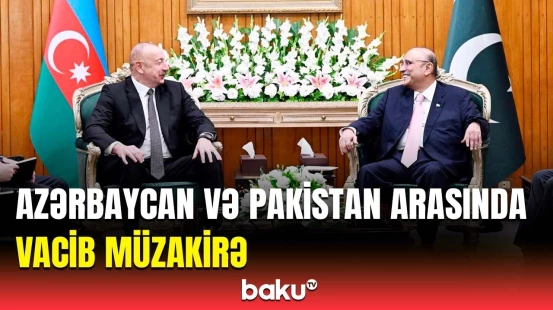 İlham Əliyevin Pakistan Prezidenti Asif Əli Zərdari ilə geniş tərkibdə görüşü