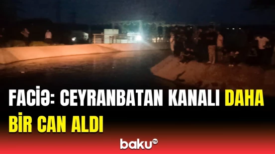 Yeniyetmə kanalda batdı | Hadisə yerindən görüntülər