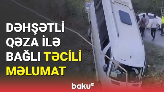 Mikroavtobus minik avtomobili ilə toqquşdu | Yaralılar var