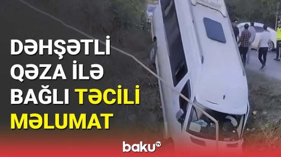 Mikroavtobus minik avtomobili ilə toqquşdu | Yaralılar var