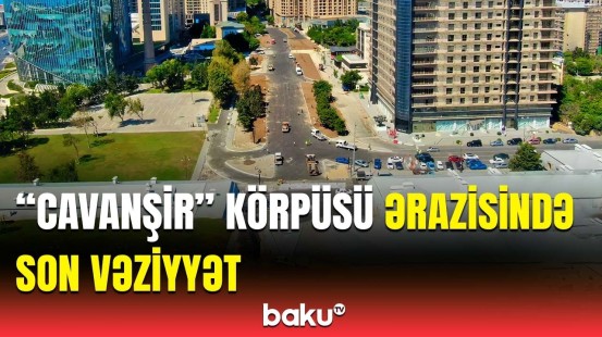 “Cavanşir” körpüsünün ərazisindəki yeni yolun inşasından görüntülər