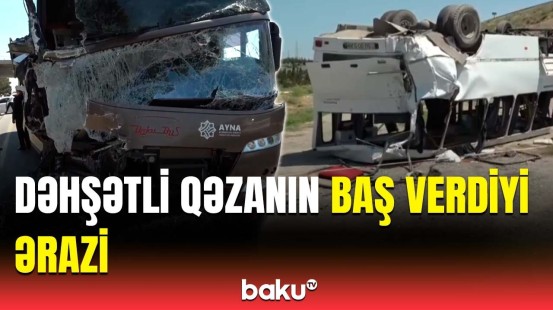 Ağır qəzanın olduğu Bakı-Sumqayıt yolundan son görüntülər