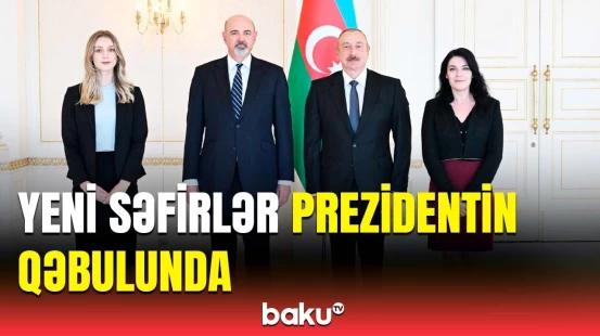 İlham Əliyev yeni təyin olunmuş səfirlərin etimadnamələrini qəbul etdi