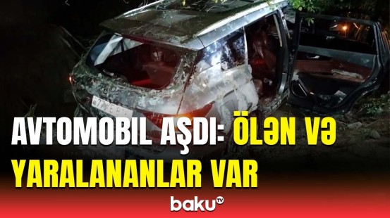 Zərdabda ağır qəza | Avtomobil su kanalına düşdü