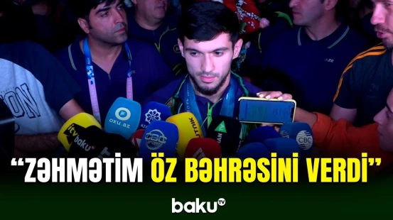 Olimpiadanın gümüş mükafatçısı Qaşım Maqomedov vətəndə