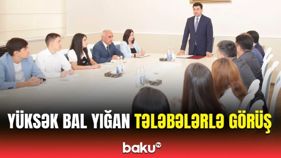 Olimpiada qalibləri mükafatlandırıldı | Xaçmaz RİH başçısının tələbə və şagirdlərlə görüşü