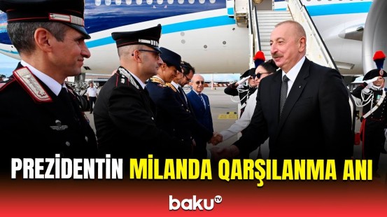 İlham Əliyev və Mehriban Əliyevanın Milan səfərindən görüntülər