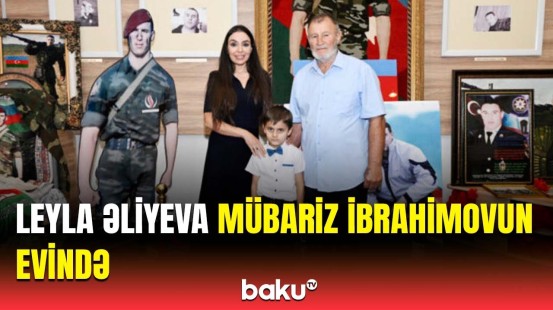 Leyla Əliyeva Milli Qəhrəman Mübariz İbrahimovun ailəsini ziyarət edib