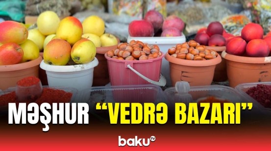 Qəbələdə tərəzi olmayan bazar | Hər şey vedrə ilə satılır