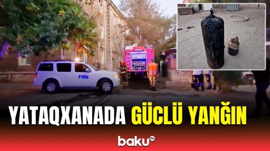 Yataqxanada yanğınla müşahidə olunan güclü partlayış | Sumqayıt