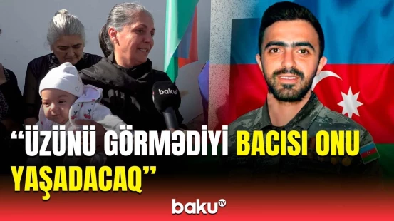 Şəhid anası 30 il sonra doğulan qızı ilə birgə oğlunun məzarı başında