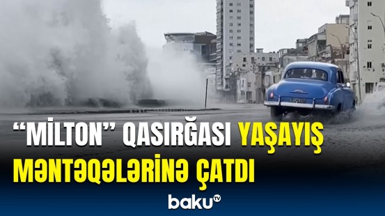 Kubada dəhşətli qasırğanın anbaan görüntüləri