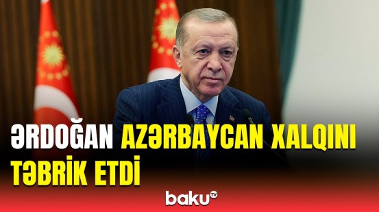 Türkiyə Prezidenti xalqımızı Müstəqilliyin Bərpası Günü münasibətilə təbrik edib