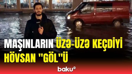 Sürücülər üçün payız sınağı | Hövsan küçələrində yağışdan sonra yaranan mənzərə