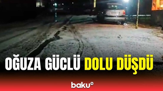 Oğuza yağan dolunun görüntüsü