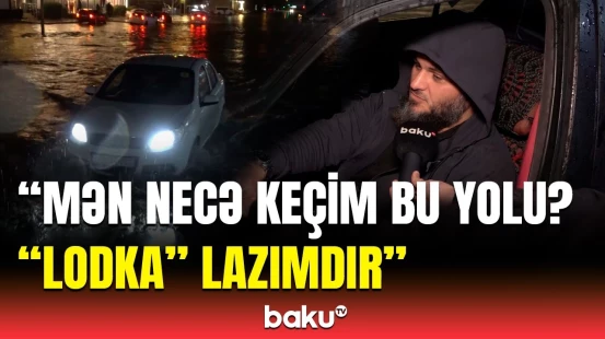 Yağışın gölə çevirdiyi Hövsan yolu | Aylardır həll edilməyən problem