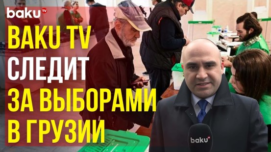 Спецкор Baku TV Исмаил Яшароглу на избирательном участке в Грузии во время парламентских выборов