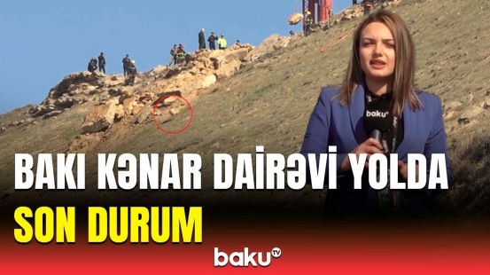 Bakıda uçqunun baş verdiyi yer | Aidiyyəti qurumlar əraziyə cəlb olundu