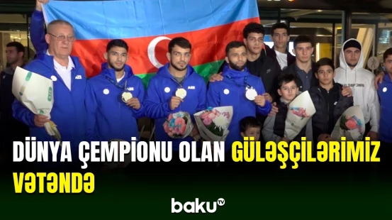 Dünya çempionu olan yunan-roma güləşçilərimiz vətənə qayıdıb