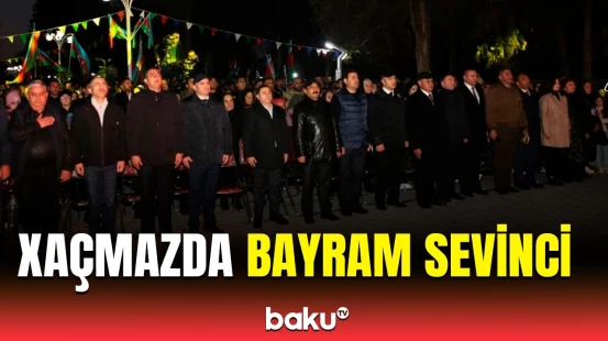 Xaçmazda Zəfər Günü münasibətilə möhtəşəm atəşfəşanlıq | Konsertdən görüntülər