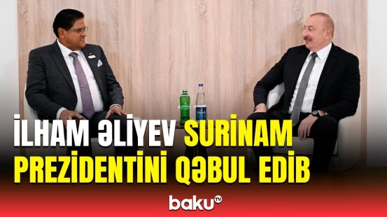 Prezident İlham Əliyev Çandrikapersad Santoxi ilə görüşüb