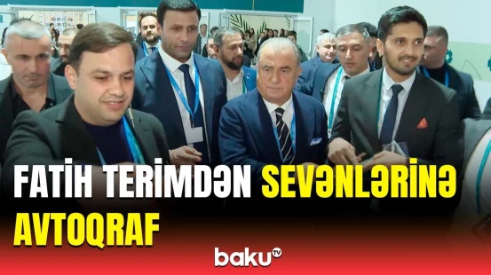 Fatih Terim Bakıda | Futbol əfsanəsi pərəstişkarlarını sevindirdi