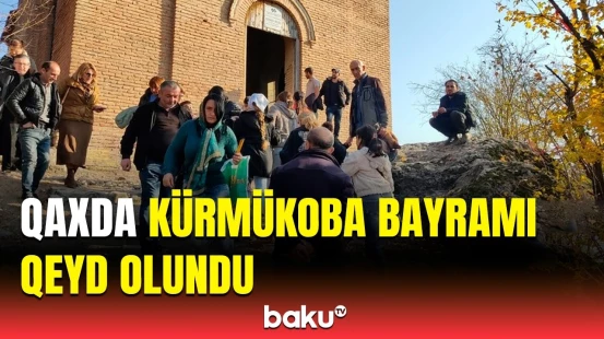 Qaxda əsrlərlə davam edən Kürmükoba bayramı | Məbəddən anbaan görüntülər