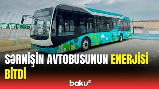 Elektrikli avtobusun enerjisi qurtardı | Sərnişinlər yolda qaldı